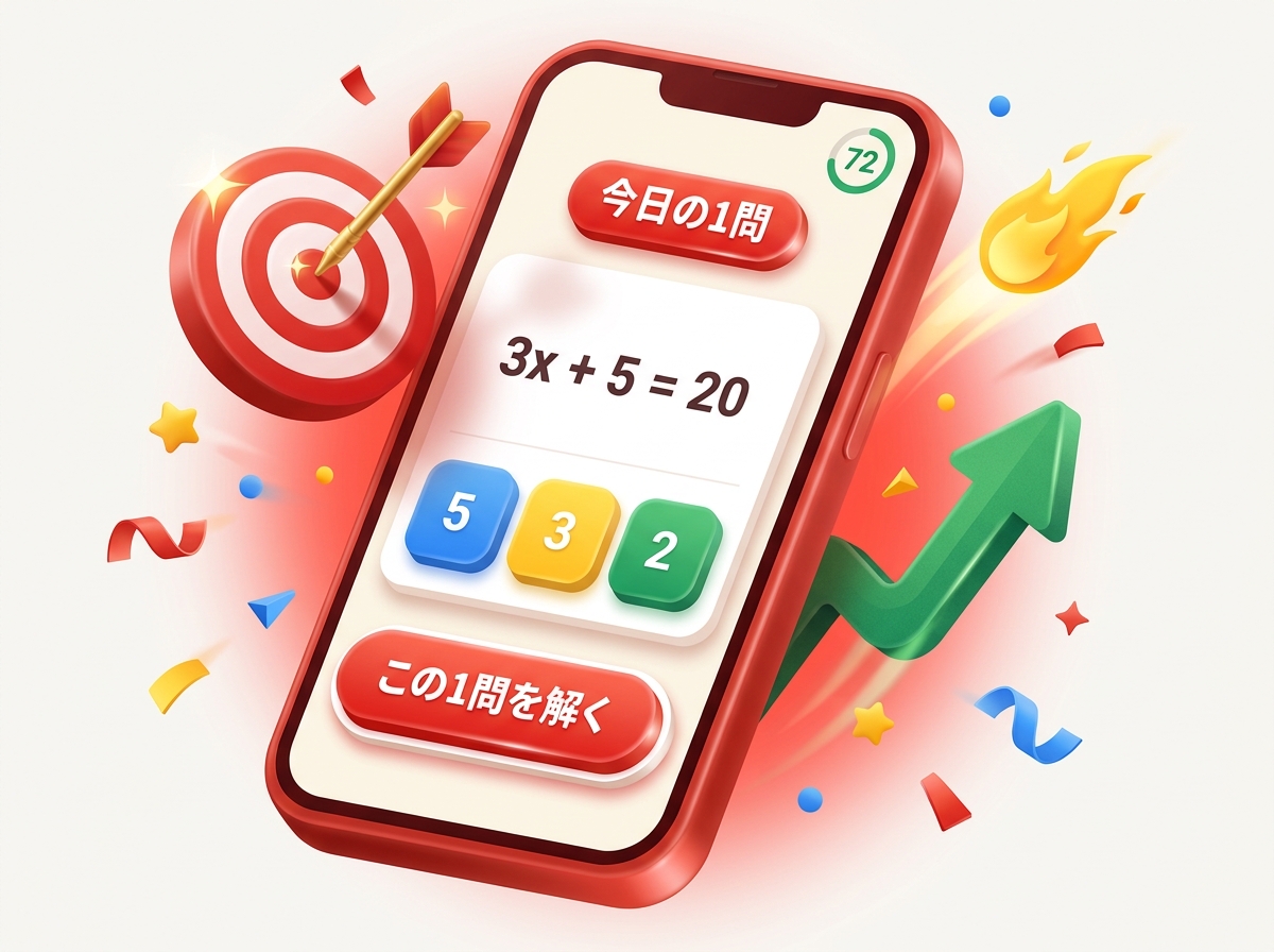 Tomoni アプリ：今日の1問を診断して解く画面